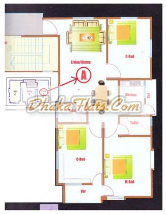 Used (7 Years) Flat Sale ‘Prime Rose’, House # 4, Road # 1, Nobodoy R/A, Block#D, Mohammadpur